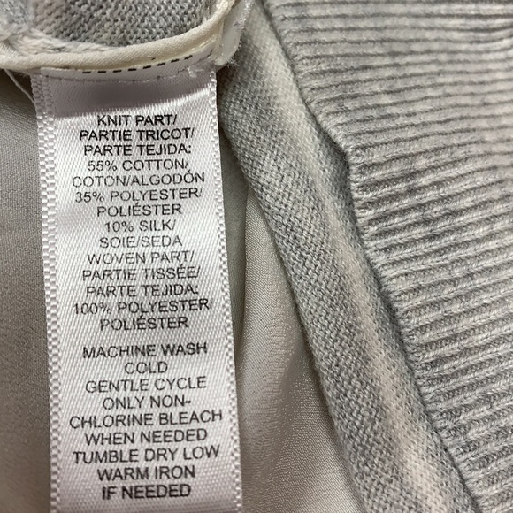 SzL Loft Grey/White Striped V-Neck Top - Picture 5 of 5